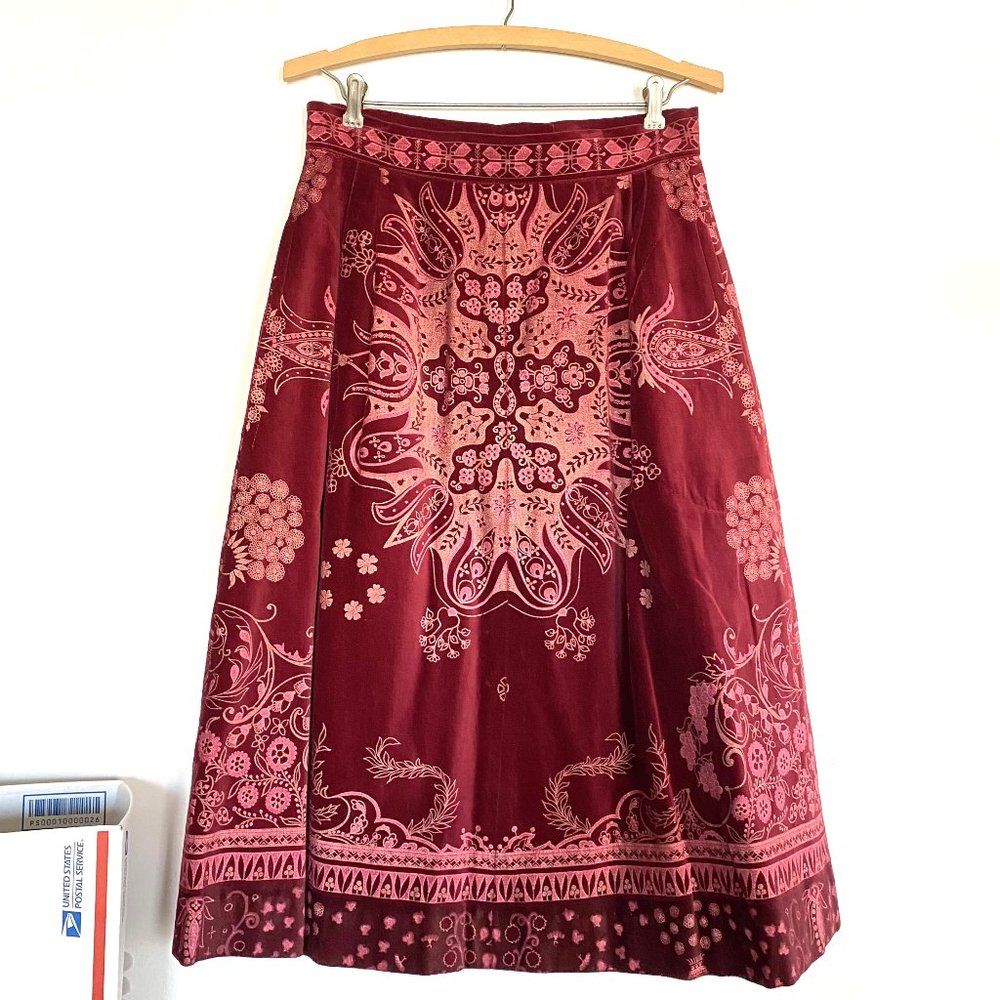 vintage euc HUNGRY PALETTE red velvet skirt pockets